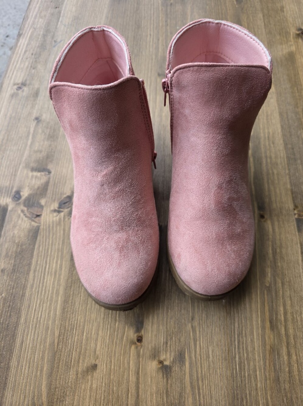 JustFab Pink Suede Kids Ankle Boots